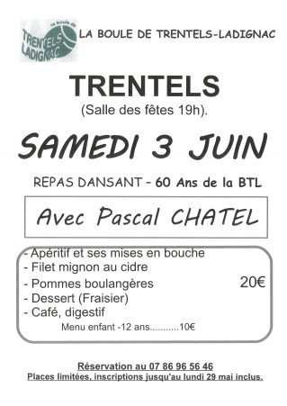 REPAS DANSANT POUR LES 60 ANS DE LA BTL