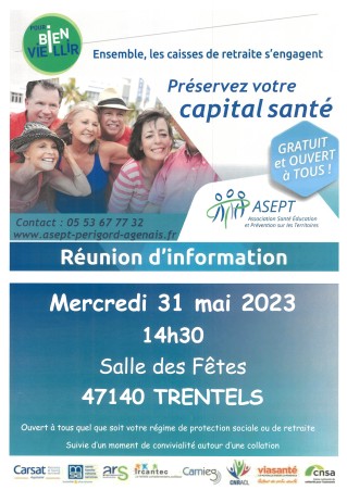 ASEPT REUNION D'INFORMATION SUR LA PRESERVATION DE VOTRE CAPITAL SANTE