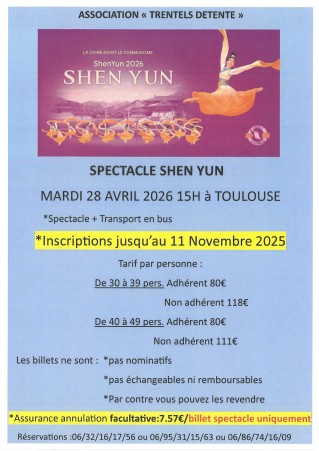 SORTIE SPECTACLE PROPOSEE PAR TRENTELS DETENTE