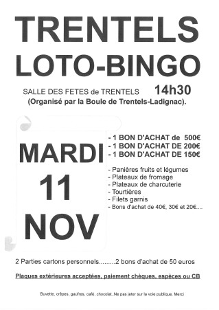LOTO - BINGO DE LA BOULE DE TRENTELS