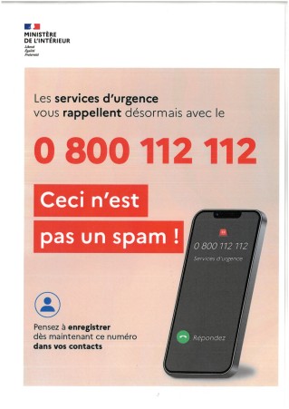 RAPPEL DES SERVICES D'URGENCE